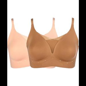 Rhonda Shear 2-pack Breathable Gel Support Bra Sienna/Pink Beige -